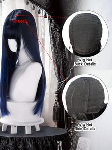 alicegarden Wig sintetis sepanjang 28 inci dengan gaya lurus alami dan warna-warni yang menakjubkan. Dirancang dengan poni, wig palsu ini sangat cocok untuk penggunaan sehari-hari, pesta, dan cosplay, menawarkan wig alami dan tahan lama sebagai hadiah untuk para wanita. - MultiWarna - View 10