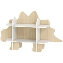 Kinderboekenkast, opbergmeubel voor speelgoed en boeken, 6 vakken, 120x28x72,2 cm, naturel hout - A - Bekijken 2