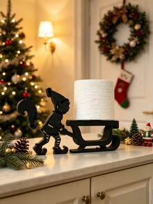 2pcs Christmas Elf Paper Towel Holder Set, Vertical Desktop Storage Rack, Decorative Storage, Kitchen Paper Towel Rack, Unique Christmas Elf Design, Suitable For Kitchen, Dining Room, Bathroom, Bedroom, Home Decor, Desktop Decoration, Table Decor, Decorative Ornament, Bathroom Accessories, Halloween, Christmas, Gift For Friends - Multicolor - View 11