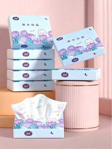 20/40/80/200/400pcs Random Color Portable Handkerchief Paper Bag Facial Tissues Portable Mini Pocket Napkins Students Travel With Tissues - Multicolor - View 1