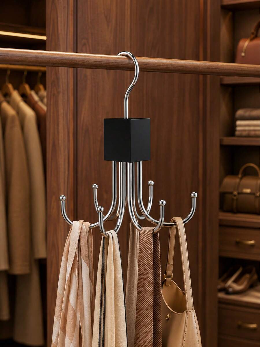 360° Rotating Vest Hook, Can Store 36 Bras, Scarves, Wallets, Closet Storage Organizer Rack, Space-Saving Wardrobe Hanging Rack, Clothing Accessories Bra Storage Solution, Home Storage