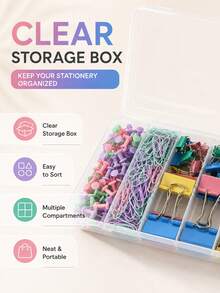 279PCS Macaron And Gold Office Stationery Set,Long-Claw Paper Clips, Binder Clips, And Staple Removers.For Document Binding, Material Storage Multi-Functional,Bulletin Board Mounting, And File Management.For Offices, Schools, And Home Study Use. - Sets - View 3