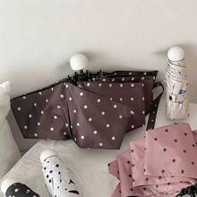 1pc Compact Polka Dot Capsule Portable Folding Umbrella, Sun Protection, Outdoor Travel Essential - Polka Dot Capsules - View 1