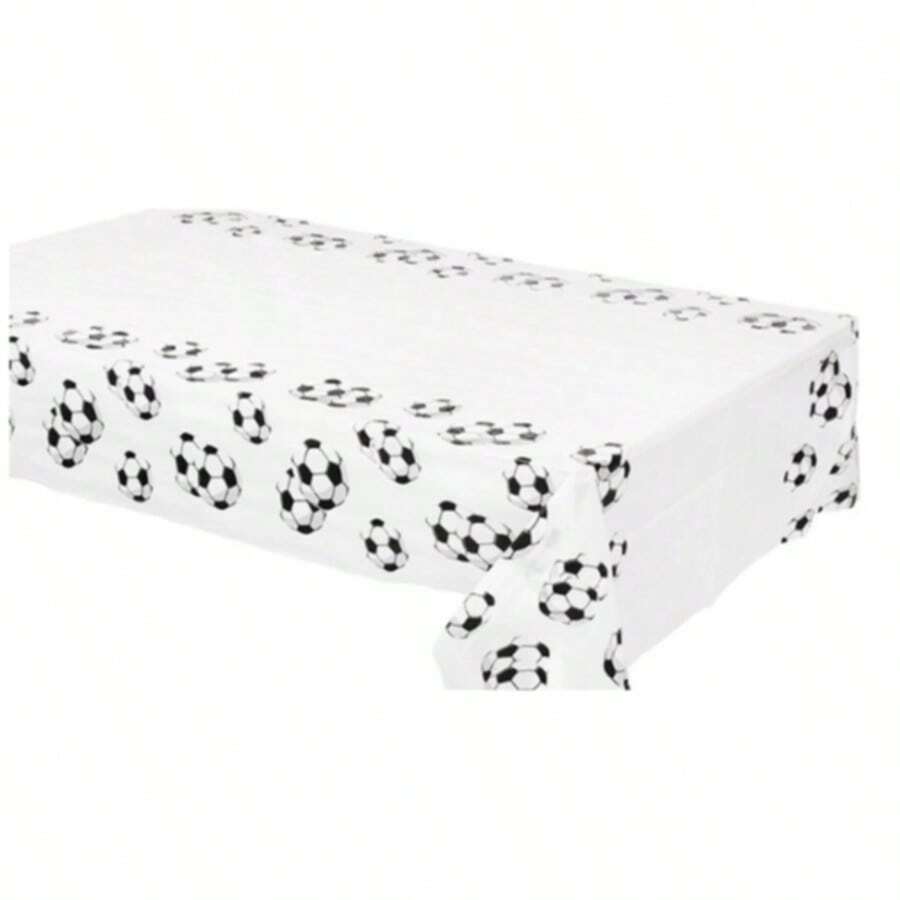 1pc/2pcs/3pcs Football Tablecloth, Football Tablecloth Set, Sports Theme Style Tablecloth, Waterproof, Oil-Proof, Stain-Resistant Disposable Rectangular Tablecloth, Suitable For Sports Theme Party Birthday Supplies And Decoration - Color: Random - View 1