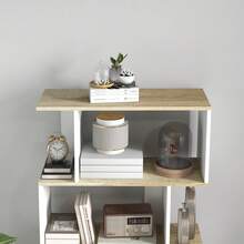 Boekenkast in Scandinavische stijl, opbergmeubel met 5 anti-kantelplanken, draagvermogen van 25 kg, hout en witte afwerking. - A - Bekijken 11