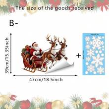 1/3pcs Santa Claus Riding A Reindeer Sleigh Window Sticker, Double-Sided PVC Electrostatic Adsorption Window Sticker, Suitable For Living Rooms, Dining Rooms, Shops, Cafes, And Home Decoration. - Multicolor - View 9