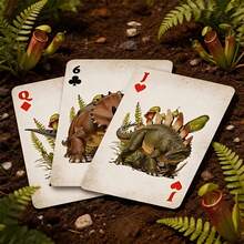 Vintage Dinosaur Theme Playing Cards Set | Exquisite Prehistoric Dinosaur Illustration Cards | Creative Tabletop Game Entertainment Cards | Suitable For Parties, Family Games, Travel Entertainment And Dinosaur Enthusiasts Collection - Multicolor - View 7