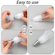 123pcs Cake Decorating Tools, Includes 110pcs 9.8" Thickened Piping Bags, 12pcs 1.2" Extra Large Piping Tips, 1pc Connector And Other Piping Tools, Suitable For Home Baking, Buttercream Frosting DIY - View 6