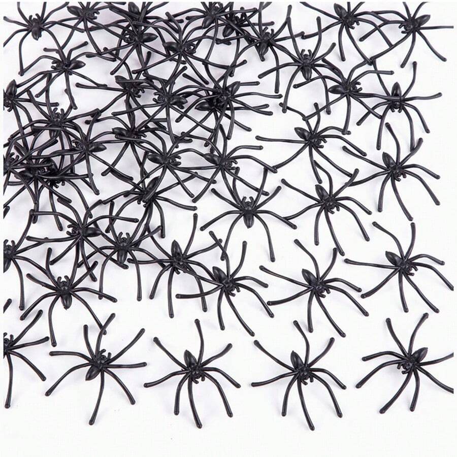 1pc Halloween Decoration Glow-In-The-Dark Small Plastic Spider Toy, Spider Cotton Accessory, Outdoor Scene Decor Prop, Random Shipment - Multicolor - View 1