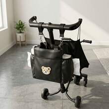 1pc Bear Pattern Multi-Function Stroller Organizer Bag, Can Hold Water Bottle, Milk Bottle, Diapers, Tissues, Organized Storage Convenient - Multicolor - View 7