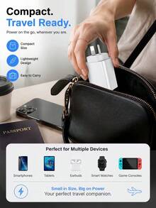 Charger Cepat USB-C 20W, Adaptor Dinding Multifungsi dengan Steker Standar Australia. Charger USB-C untuk Perjalanan, Kompatibel dengan Berbagai Perangkat, Kabel USB-C ke USB-C 1m/2m Opsional, Cocok untuk iPhone, Android, dan Perangkat Lainnya. - View 6