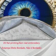 4pcs Bohemian Faux Rope Knot Blue Evil Eye Pillow Covers, Vintage Turkish Nazar Lucky Eye Pattern, Single-Sided 2D Flat Print Not 3D Real Embroidery, Soft Comfortable Polyester Cushion Covers, 45*45cm (18*18in), Zipper Closure, Machine Washable, Suitable For Living Room Bedroom Home Decor (Pillow Covers Only, Insert Not Included) - Multicolor - View 3