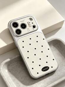 Cute Polka Dot Rabbit Phone Case, Leather Texture Large Window Camera Protection Cover, Sweet Bow Angel Wing Design Shockproof Soft Phone Shell For IPhone Galaxy Android Smart Phone,Shell For Phone Honor Galaxy Transsion Smart Phones - White Ch - View 2