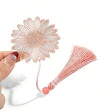 1pc/4pcs/8pcs Metal Carnation Sunflower Leaf Dandelion Bookmark, Pink Metal Flower Bookmark, Perfect Gift, Back To School, School Supplies, Perfect Gift For Book Lovers - Multicolor - View 14
