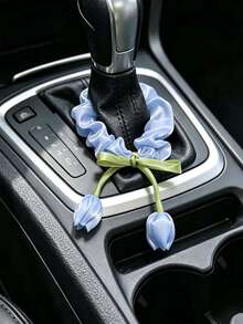 Sweet Tulip Car Gear Shift Decorative Cover, Satin Bow Gear Lever Decor Ring, Girly Car Interior Accessory - Tulip - View 5