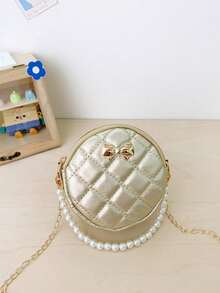 1PC New Cylinder Handbag Crossbody Bag, Zipper Design, Adjustable Shoulder Strap, Pearl Chain. Suitable For Daily Outings, Shopping, Can Easily Hold Daily Essentials, Versatile Item, Applicable To Various Styles And Occasions. - Multicolor - View 5