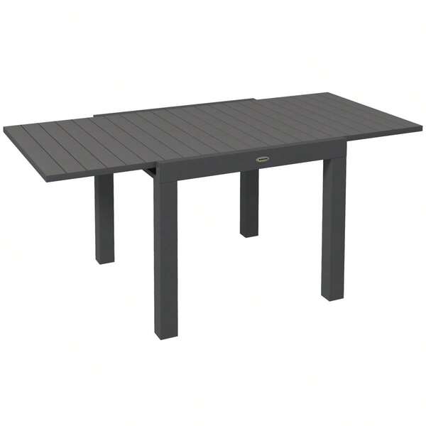 Gartentisch Esstisch Für 6 Personen, Erweiterbarer Terrassentisch Bis 70 Kg, Aluminium Grau/162 X 80 X 75 Für Balkon & Garten On-Site