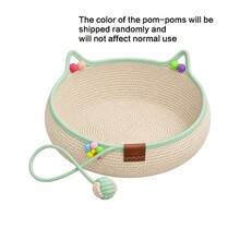 Handmade Instinct Cat Basket, 2026 New 14/16/18 Inch Stimulating Cat Bed, With Cat Ear Handle, Cotton Rope Cat Basket Bed Ball Rope, Indoor Use, Suitable For All Cats - Multicolor - View 10