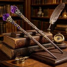 1 buah Tongkat Sihir Amethyst Alami Mentah, Tongkat Kristal Keberuntungan Peri, Tongkat Permata Spiritual, Tongkat Sihir Penyihir, Hadiah Dekorasi Meja Rumah Kreatif - Tongkat Ajaib - View 7