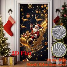1pc Christmas Banner Party Decoration, Featuring A Design Of Santa Claus And Reindeer, Suitable For Decorating Christmas, Indoor And Outdoor Photography Props And Home Wall Decorations - A - View 5