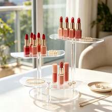 Acrylic Perfume/Lipstick Display Stand, Luxury Multi-Functional Storage Rack, Visual Lipstick Organizer Suitable For Home/Office/Vanity/Jewelry Store Countertop Storage And Display - Multicolor - View 7
