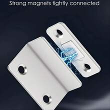 8pcs Ultra-Thin Magnetic Locks With Adhesive Seal For Cabinet Doors And Drawers, Suitable For Closing Kitchen And Wardrobe Doors, Includes 2 Sets Of Magnetic Strips + 2 Sets Of Stickers + 4 Screws - L-shaped - View 9