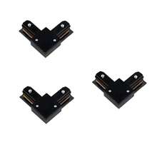Kit 3 Conectores de Trilho Spot 90º Eletrificado em L União para Trilhos de Iluminação Andeli Preto - L - Visão 6