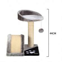 1 Pc Dual‑Style Cat Tree, Luxury Version 55.5 Inches, Regular Version 17 Inches, Wear‑Resistant Sisal Scratching Posts, Equipped With Cat House, Tunnel, Hammock, Ladder And Cat Teaser Pendant, Suitable For Indoor Household Pet Cats - Multicolor - View 10