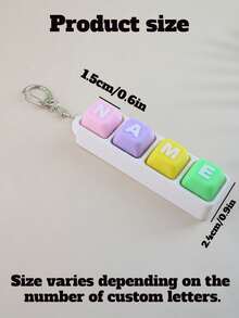 Gantungan Kunci Keyboard Huruf Kustom LICVIC, Gantungan Tas Nama yang Dipersonalisasi, Gantungan Kunci Warna Macaron - MultiWarna - View 2