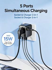 PHILIPS Adaptor perjalanan global - kompatibel dengan standar Inggris, Jepang, dan Eropa, memiliki port pengisian cepat USB-C terintegrasi, mendukung ponsel dan komputer, portabel dan serbaguna, cocok untuk lebih dari 200 negara. - MultiWarna - View 11
