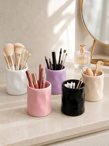 Glossy Wavy Storage Cup, Bathroom Organizer, Makeup Brush Holder, Vanity Decor, Gift For Her - Multicolor - View 2