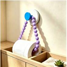 2pcs/Set Chic Pink Beaded Tissue Holder -Easy Install No Drill Wall Mount For Bathroom Decor Space-Saving Design ,Perfect Gift Idea, Stylish Home Accessory For Modern Bathrooms, Christmas/Halloween Gift Decorative - Multi-color B - View 6