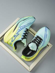 1 Pair Contrast Color Casual Lace-Up Men's Casual Sports Shoes Outdoor All Season - Yellow-green - View 9