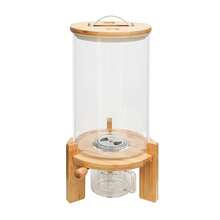 YUNRUX 7.5L/1.98Gal Glass Bamboo Cereal Dispenser, Silicone Sealed Grain Storage Container With Built‑In Thermometer & Measuring Cup - Clear - View 7
