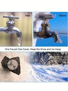 1pc Black Outdoor Faucet Winter Pipe Protection Cover (Waterproof & Anti-Freeze), Reflective & Reusable, Suitable For Outdoor Patio, Home Faucet Protection, Garden & Outdoor Gardening Accessories And Tools, Applicable To Outdoor Hose Faucet, Winter Insulation Essential - A - View 8