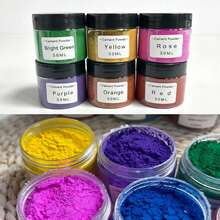 DIY Concrete Pigment Powder, 1.69oz/50ml - Water-Based Pigment, Suitable For Plaster, Epoxy Resin Crafting And Jewelry Making, 12 Vibrant Colors, Colored Pigment Powder - 6 Colors/Set-a - View 3