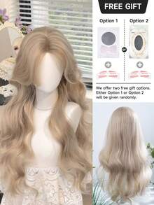alicegarden 28 Inch Lace Front Wig, Natural Wavy Style, Stunning Blonde, Middle Part Design, Suitable For Women's Daily, Party, Cosplay Use, Natural And Durable, Women's Gift Wig (Accessories Not Included) - Gold - View 6
