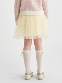 Fashion Princess Tutu Skirt Cute Half Skirt For Girls Spring Autumn - Light Yellow - View 3