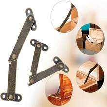 4pcs Folding Lid Support Hinges, Bronze Color Lid Support Hinges, Lid Support Hinges, Suitable For Furniture, Cabinets, Wooden Boxes And Jewelry Boxes Display Support - Multicolor - View 3