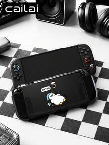 مجموعة إكسسوارات Cailai بموضوع "البطة الباردة تشرب القهوة" لجهاز Switch 2 (2025) / Switch / Switch OLED (متوافقة مع حافظة الجهاز/حقيبة الحمل؛ خيارات من TPU ناعم أو قشرة صلبة مع حامل قابل للفصل) - مشاهدة 3
