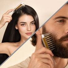 2pcs Hair Root Essence Applicator Comb, Transparent Crystal Liquid Dispensing Massage Comb, Portable Scalp Oil Application Tool, Unisex, No Essential Oil Included, With Liquid Tube - Clear - View 3