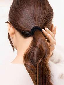 Basic Towel Loop Hair Ties, Simple Hair Scrunchies, High Elasticity Rubber Bands, Suitable For Girls To Tie High Ponytails, Colorful, Multi-Functional Styling Design, High-Quality Material, Daily Use, Thoughtful Gift For Girlfriend And Family, Also Suitable For Autumn Outfits. - Navy Blue - View 3