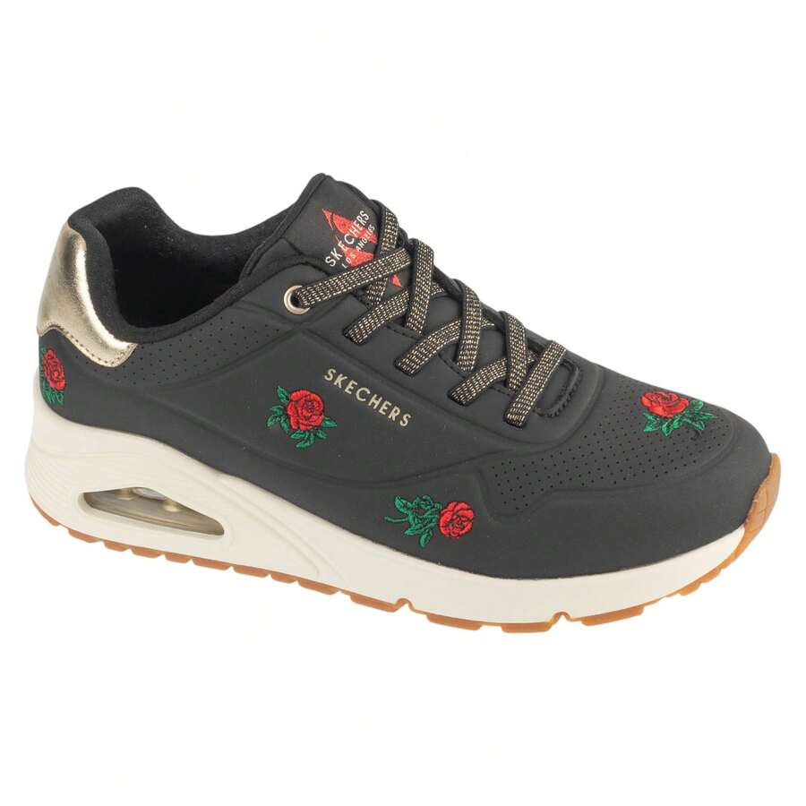 Skechers سكيتشرز أونو - شامبانيا وورود 177862-BKRD للنساء، أحذية رياضية سوداء - الأسود - مشاهدة 1