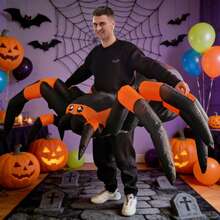 Squishy-Halloween uppblåsbar spindelridarkostym – rolig fest- och uppvisningsrekvisita, uppblåsbar utklädningsoutfit för högtider, högtidsspelspresent - Multifärgad - Visa 7