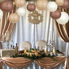 12pcs Caramel Bohemian Style Hanging Paper Lanterns | Rustic Neutral Brown, White And Beige Decor, Suitable For Birthday, Wedding, Bridal Shower, Graduation, Home Decor, No Electricity Required, Decorative Lanterns, Wedding Decor, Bohemian Decor - Multicolor - View 8