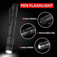 2pcs Mini LED Pen Light Flashlight, Compact High Brightness Aluminum Alloy Flashlight With Belt Clip, Suitable For Outdoor Camping, Hiking, Fishing, Daily Use, AAA Battery Powered, Batteries Not Included - LED Flashlights - View 9
