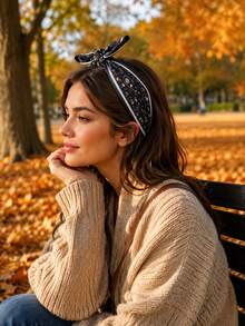 1/2pcs FallNewWomenWideHeadbandPaisleyPatternWomenHairAccessoryDailyCommutePartyFallWomenAccessoryHalloweenAccessoryHolidayPartyGiftgifts For Women - Multicolor - View 6