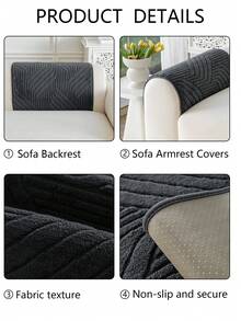 1 Stück Herbst/Winter Plüsch Bequeme Verdickte Warme Sofakissenbezüge, Moderner Minimalistischer Rutschfester Sofasitzbezug, Raumdekoration, Maschinenwaschbar/Handwaschbar Sofabezug, Frische Modische Weiche Nicht Verblassende Nicht Haarendurchlässige Schlafzimmerdekoration, Haustierfreundlicher Schutzbezug, Verstellbarer Ecksofa Bezug Geeignet für Schlafzimmer, Büro, Wohnzimmer Kombinationsmöbel, L-förmiges Sofa und 1234-Sitzer Sofa - Dunkelgrau - Übersicht 10