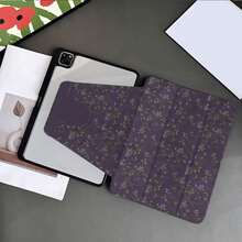 深紫色迷你野花印花 360° 旋轉平板保護殼，附筆槽，適用於 iPad 11"(A16)10.9/10.2/Air 5th/10th/Air 13/Air 11，自動休眠/喚醒功能，適用於小米 5/5PRO/6/6PRO/7/7PRO，適用於 OPPO Pad，適用於華為 MatePad，適用於 Vivo Pad，適用於榮耀 Pad，適用於小新 Pad - 彩色 - 查看 6