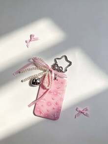 1pc Gentle Style Butterfly Card Holder 3-Piece Set Pink Heart Butterfly | Blue Star White Butterfly | Pink Gradient Butterfly Student Campus Access Card Protective Cover With Pearl Ribbon Heart Star Pendant, Suitable For Bus Card, ID Card, Work Badge, Student ID, Exhibition Pass, Event Party ID Card - Rectangle - View 8
